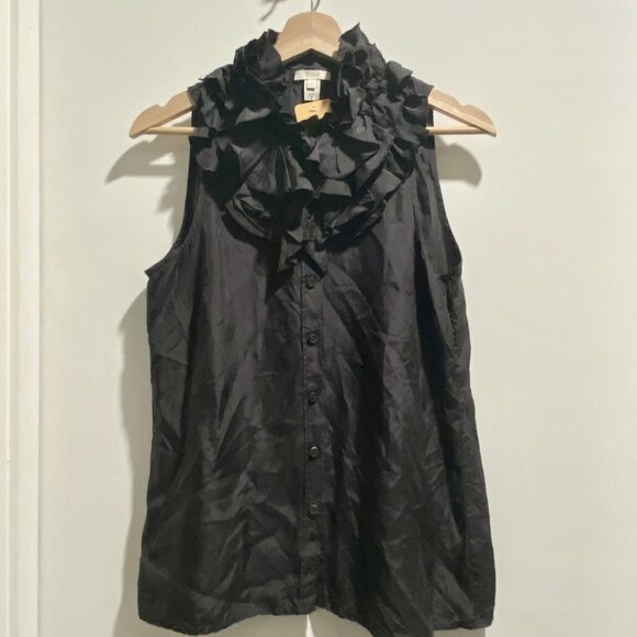 J.Crew Silk Bohemian Whimsigoth Fairy Ruffle Clown Rococo Victorian Tank Top… - Picture 1 of 6